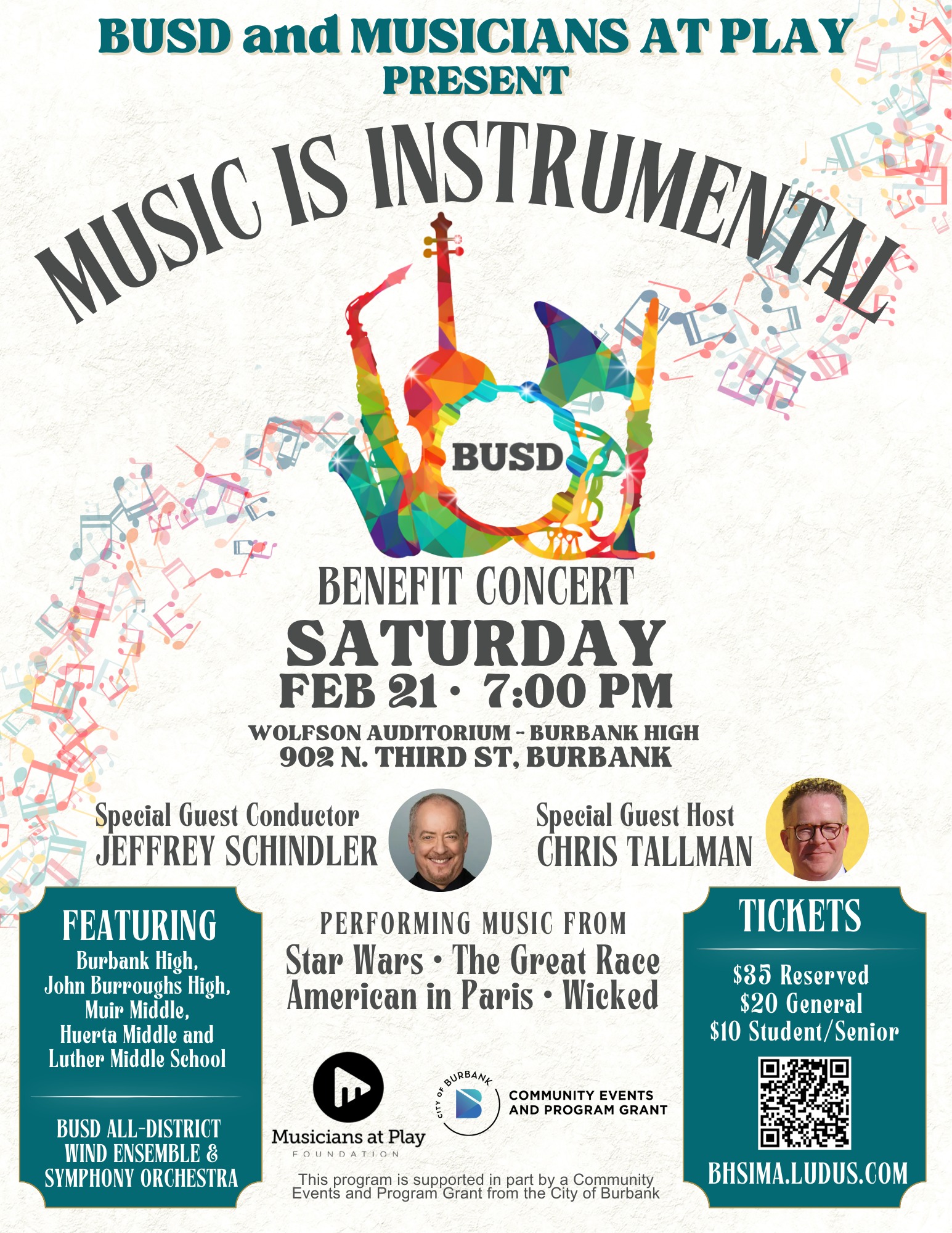 BUSD and Musicians at Play Present “Music is Instrumental”