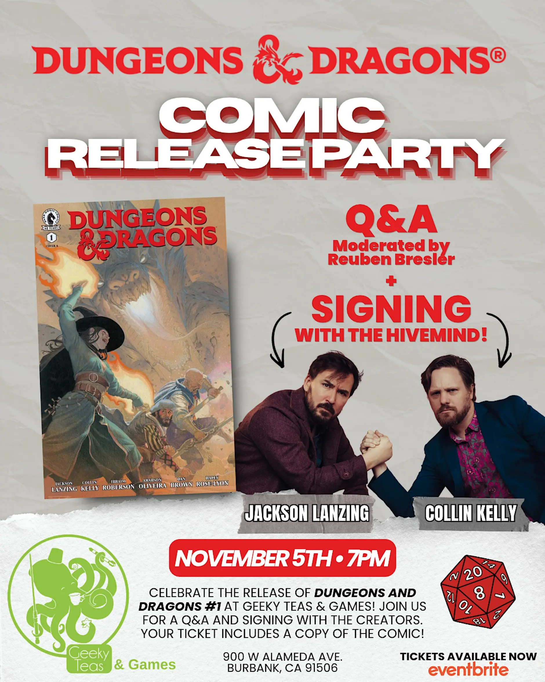 Dungeons & Dragons Comic Release Party at Geeky Teas